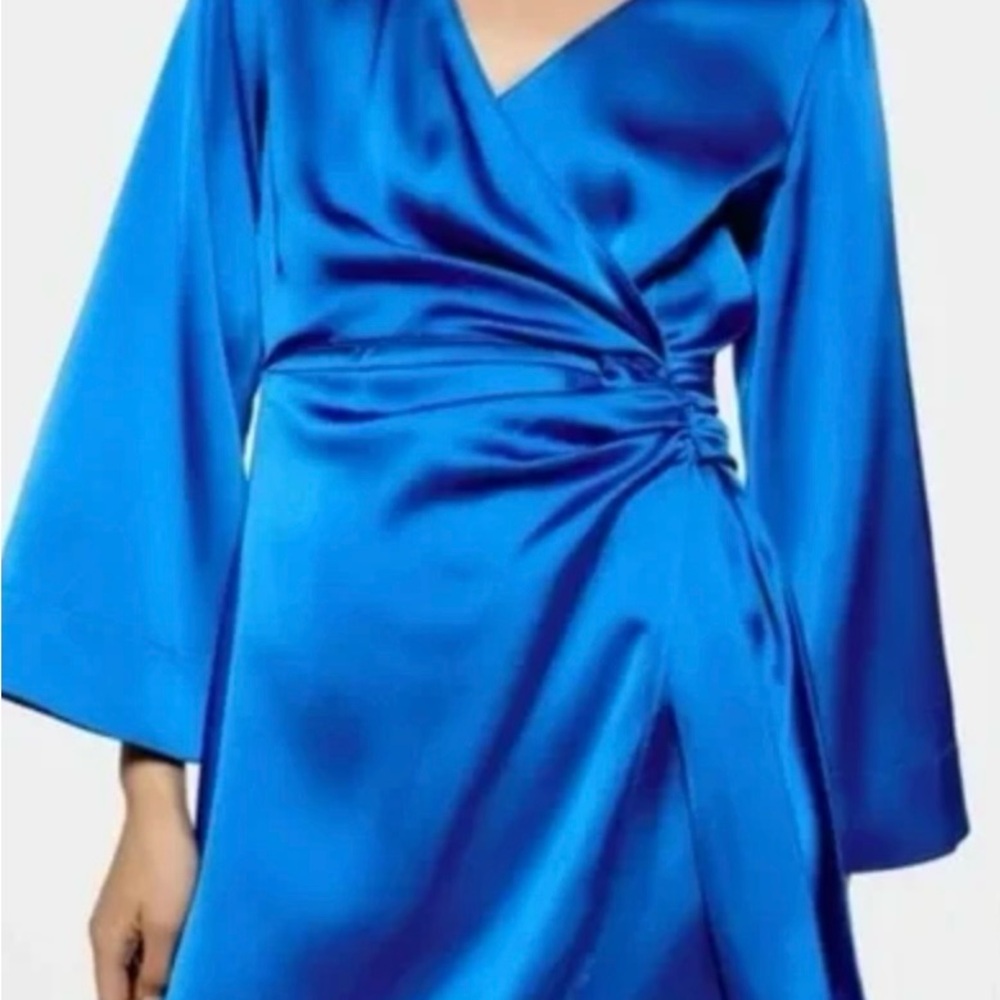 Zara Woman Vibrant Cobalt Blue Dress